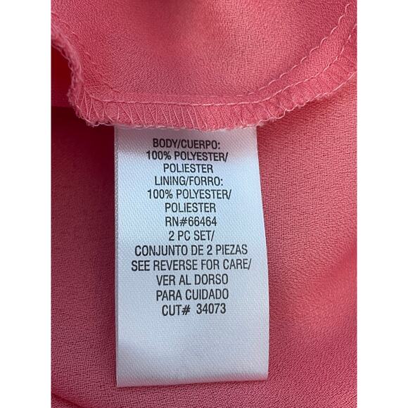 Vintage Studio I Dress Jacket Set 14W Pink Floral Chiffon Spring Cottage Core - Picture 8 of 8